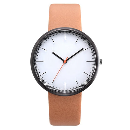 Women Watch Gray Contrast Leather