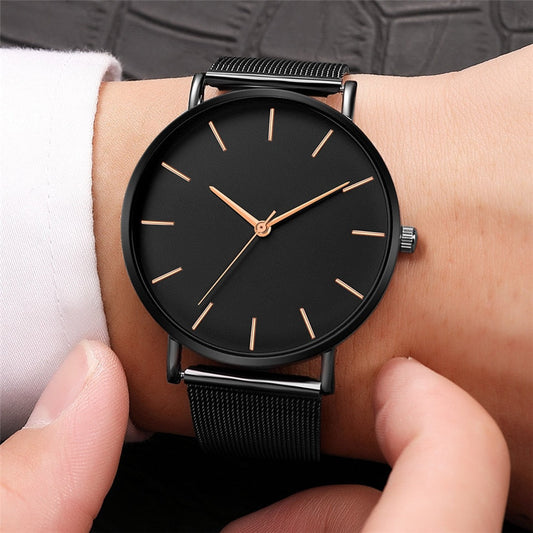 Modern Quartz Watch Women Mesh Stainless Steel Bracelet