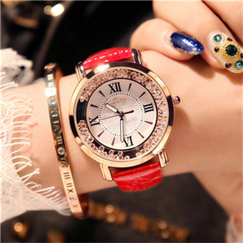 Women Watches Flowing Diamond Dial Design Luxury